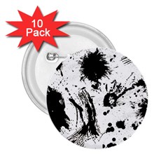 Pattern Color Painting Dab Black 2 25  Buttons (10 Pack)  by Sapixe