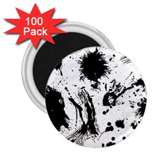 Pattern Color Painting Dab Black 2 25  Magnets (100 Pack)  by Sapixe