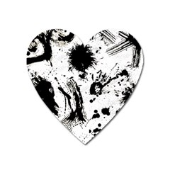 Pattern Color Painting Dab Black Heart Magnet by Sapixe