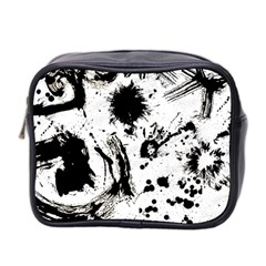 Pattern Color Painting Dab Black Mini Toiletries Bag 2-side