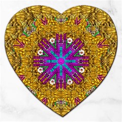 Golden Retro Medival Festive Fantasy Nature Jigsaw Puzzle (heart)