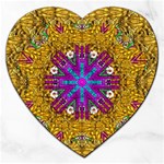 Golden Retro Medival Festive Fantasy Nature Jigsaw Puzzle (Heart) Front