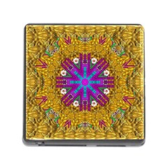 Golden Retro Medival Festive Fantasy Nature Memory Card Reader (square) by pepitasart