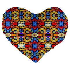 Artwork By Patrick-pattern-37 Large 19  Premium Heart Shape Cushions by ArtworkByPatrick