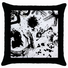 Pattern Color Painting Dab Black Throw Pillow Case (black) by Sapixe