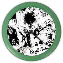 Pattern Color Painting Dab Black Color Wall Clocks by Sapixe