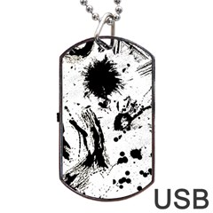 Pattern Color Painting Dab Black Dog Tag Usb Flash (one Side) by Sapixe