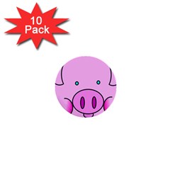 Pink Pig Christmas Xmas Stuffed Animal 1  Mini Buttons (10 Pack)  by Sapixe