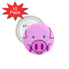 Pink Pig Christmas Xmas Stuffed Animal 1 75  Buttons (10 Pack) by Sapixe