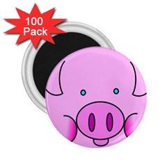 Pink Pig Christmas Xmas Stuffed Animal 2 25  Magnets (100 Pack)  by Sapixe