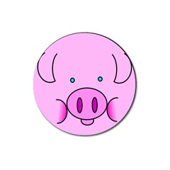 Pink Pig Christmas Xmas Stuffed Animal Magnet 3  (round) by Sapixe