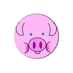 Pink Pig Christmas Xmas Stuffed Animal Magnet 3  (Round) Front