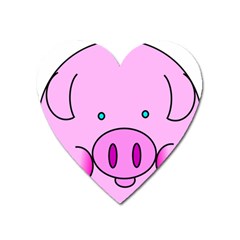 Pink Pig Christmas Xmas Stuffed Animal Heart Magnet by Sapixe