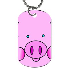 Pink Pig Christmas Xmas Stuffed Animal Dog Tag (one Side) by Sapixe