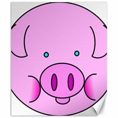 Pink Pig Christmas Xmas Stuffed Animal Canvas 8  X 10  by Sapixe