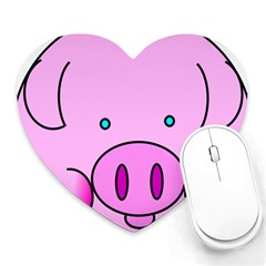 Pink Pig Christmas Xmas Stuffed Animal Heart Mousepads by Sapixe