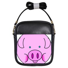 Pink Pig Christmas Xmas Stuffed Animal Girls Sling Bags by Sapixe