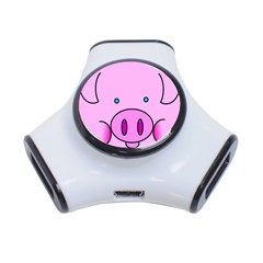 Pink Pig Christmas Xmas Stuffed Animal 3-port Usb Hub by Sapixe