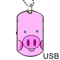 Pink Pig Christmas Xmas Stuffed Animal Dog Tag Usb Flash (two Sides) by Sapixe