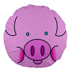 Pink Pig Christmas Xmas Stuffed Animal Large 18  Premium Round Cushions by Sapixe