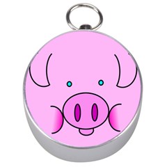 Pink Pig Christmas Xmas Stuffed Animal Silver Compasses by Sapixe