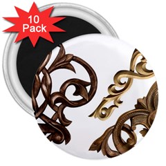 Pattern Motif Decor 3  Magnets (10 Pack)  by Sapixe