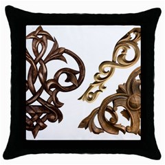 Pattern Motif Decor Throw Pillow Case (black) by Sapixe