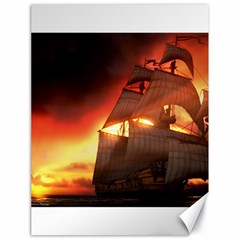 Pirate Ship Caribbean Canvas 18  X 24   by Sapixe