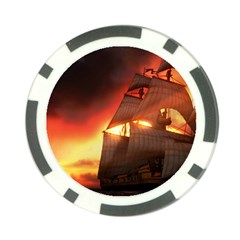 Pirate Ship Caribbean Poker Chip Card Guard by Sapixe