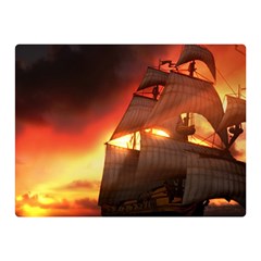 Pirate Ship Caribbean Double Sided Flano Blanket (mini)  by Sapixe