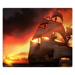 Pirate Ship Caribbean Double Sided Flano Blanket (small)  by Sapixe