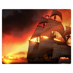 Pirate Ship Caribbean Double Sided Flano Blanket (medium)  by Sapixe