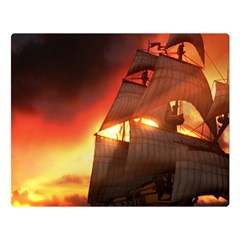 Pirate Ship Caribbean Double Sided Flano Blanket (large)  by Sapixe