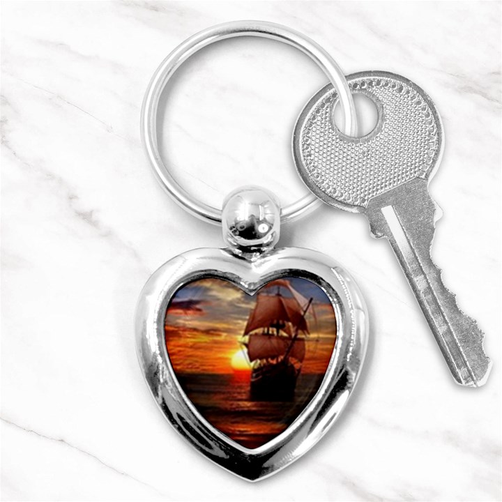 Pirate Ship Key Chains (Heart) 