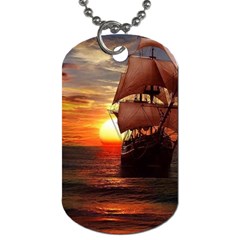 Pirate Ship Dog Tag (One Side)