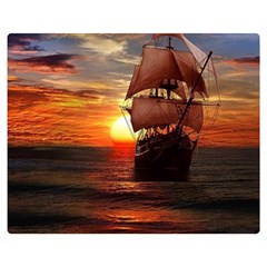 Pirate Ship Double Sided Flano Blanket (Medium) 