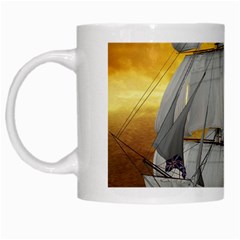 Pirate Ship White Mugs