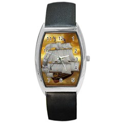 Pirate Ship Barrel Style Metal Watch by Sapixe