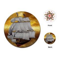 Pirate Ship Playing Cards (round) 