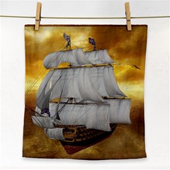 Pirate Ship Face Towel by Sapixe