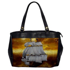 Pirate Ship Office Handbags by Sapixe