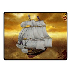 Pirate Ship Double Sided Fleece Blanket (small)  by Sapixe