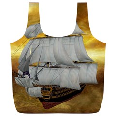 Pirate Ship Full Print Recycle Bags (l)  by Sapixe