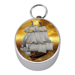 Pirate Ship Mini Silver Compasses by Sapixe