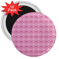 Pattern Pink Grid Pattern 3  Magnets (10 Pack)  by Sapixe