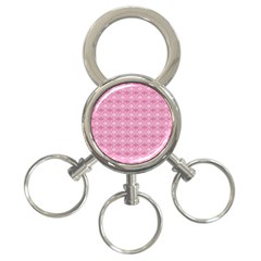 Pattern Pink Grid Pattern 3-ring Key Chains by Sapixe