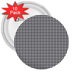 Triangulate Black And White 3  Buttons (10 Pack)  by jumpercat