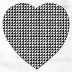 Triangulate Black And White Jigsaw Puzzle (heart) by jumpercat