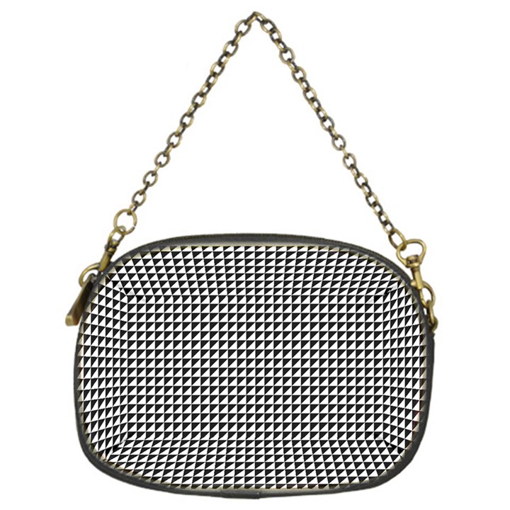 Triangulate Black And White Chain Purses (One Side) 