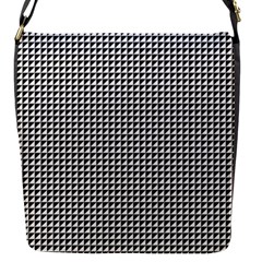 Triangulate Black And White Flap Messenger Bag (s) by jumpercat